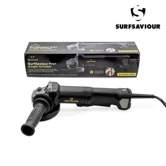 SurfSaviour Pro+ Angle Grinder 125m. 110V. 1500W w/ brushless motor and anti-vibration handle.