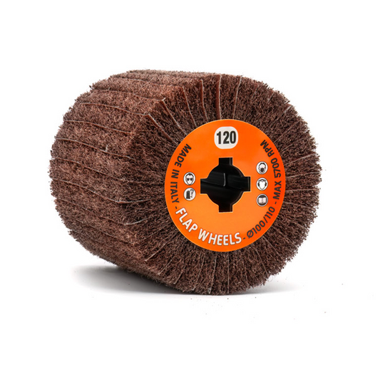 Interleaved Fleece Sander Wheel A/Oxide 120 Grit – 100 x 100 x 19mm