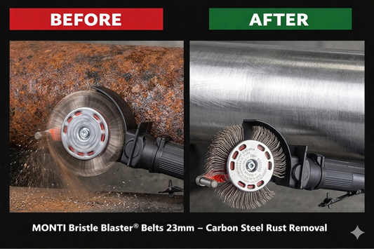 MONTI Bristle Blaster® Belts 23mm (Pack of 10) – Carbon Steel Rust Removal