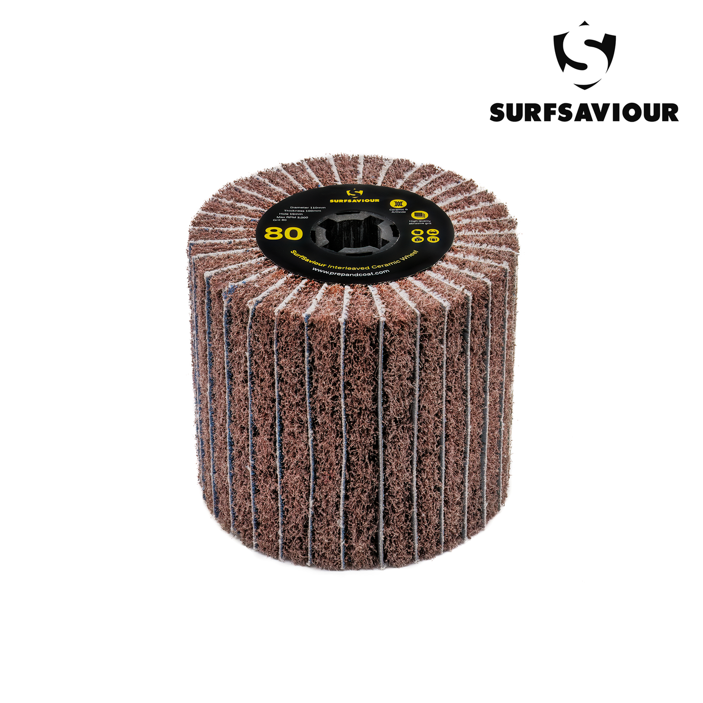 SurfSaviour Interleaved Ceramic Wheel - 80 Grit - 110x100x19mm - Pack of 2