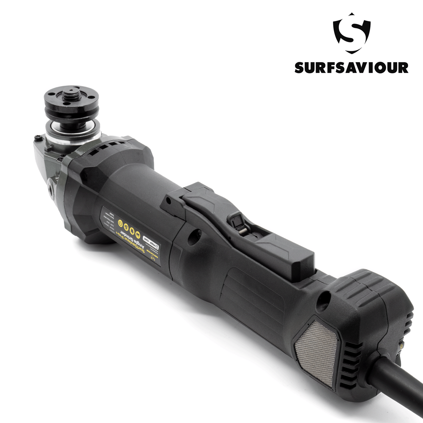 SurfSaviour Pro+ Brushless Angle Grinder 125m 240V. 1500W w/ brushless motor and anti-vibration handle.