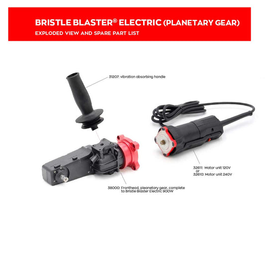 bristle blaster electric exploded diagram of main unit spare parts