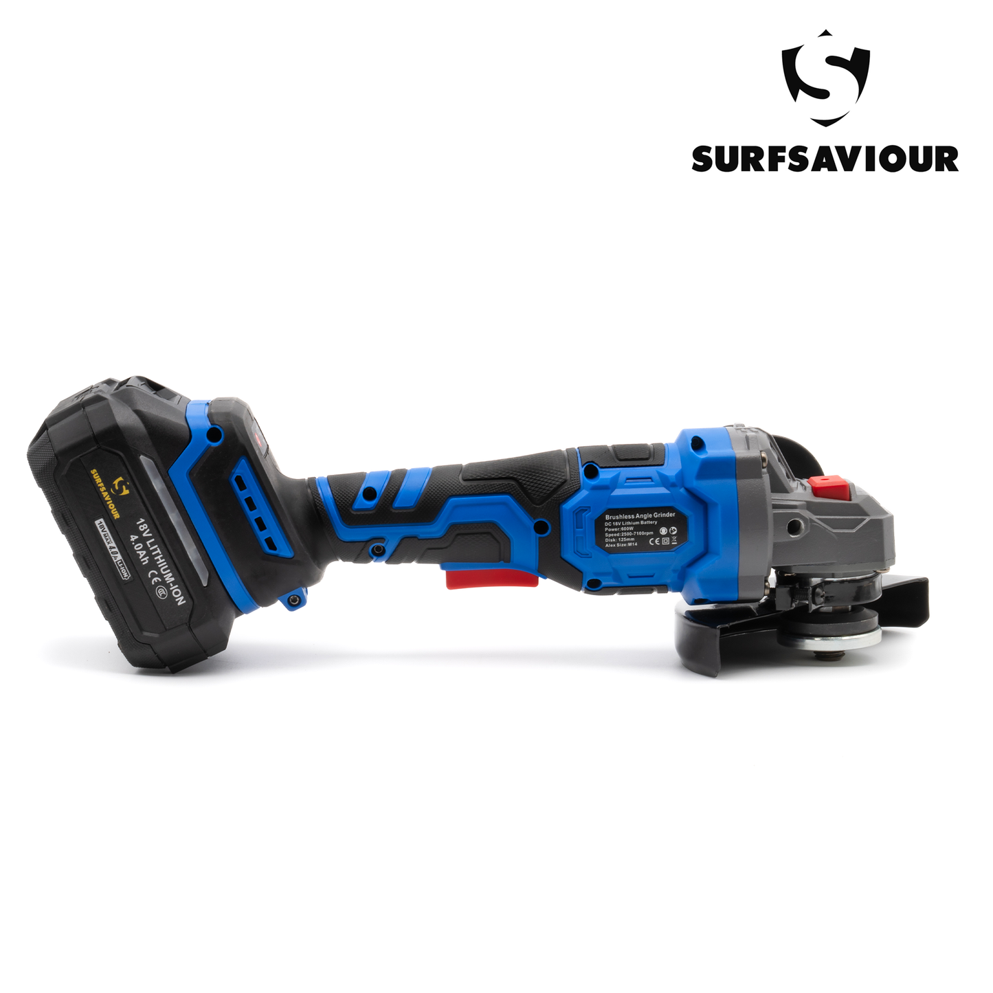 SurfSaviour 18V Cordless Brushless Angle Grinder