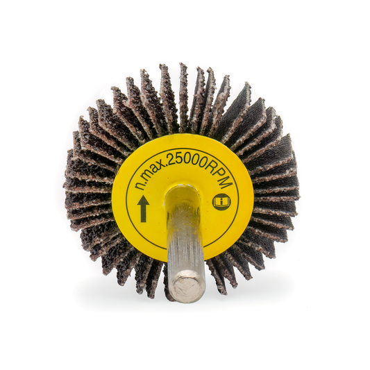 Flap Wheel 6mm Steel Shaft - 40 Grit - 10 Pack (40x10x6mm)