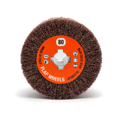 Interleaved Fleece Sander Wheel A/Oxide 80 Grit (100x100x19mm)