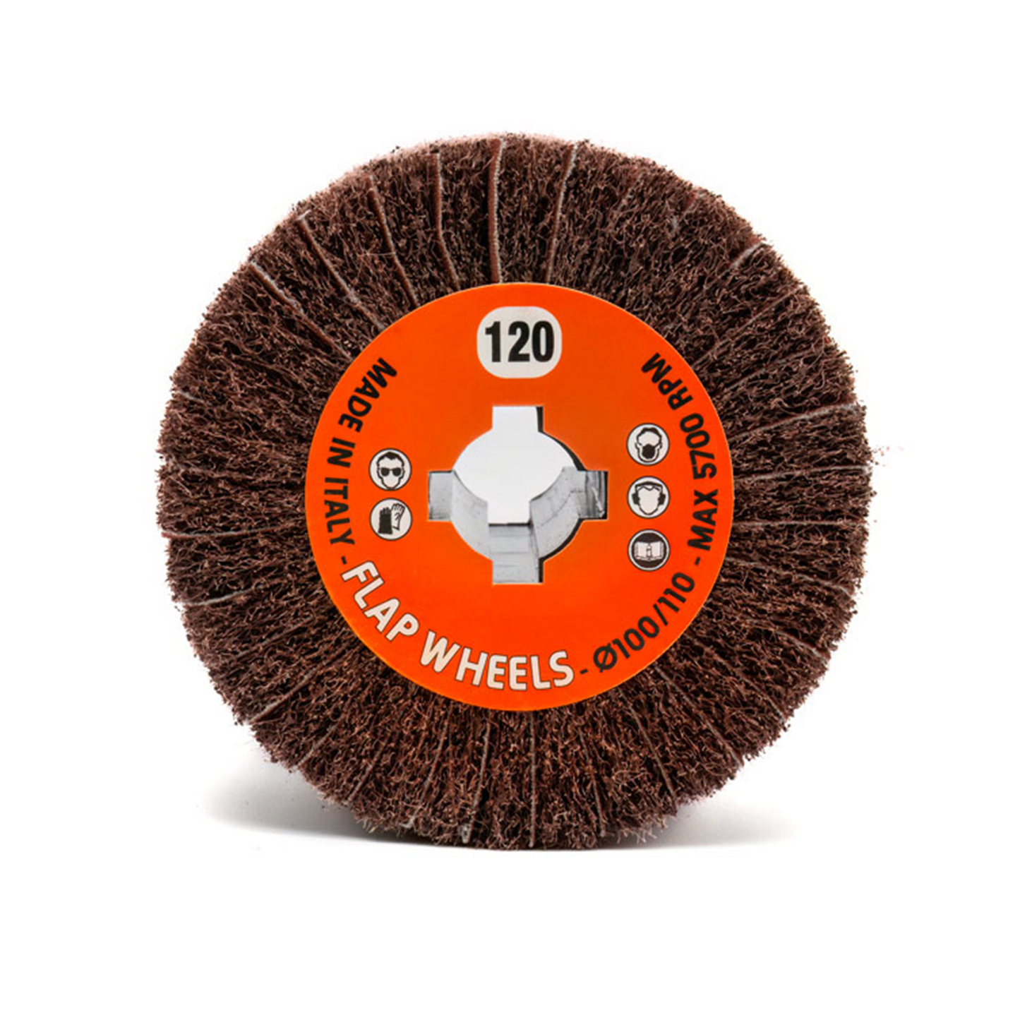 Interleaved Fleece Sander Wheel A/Oxide 120 Grit (100x100x19mm)