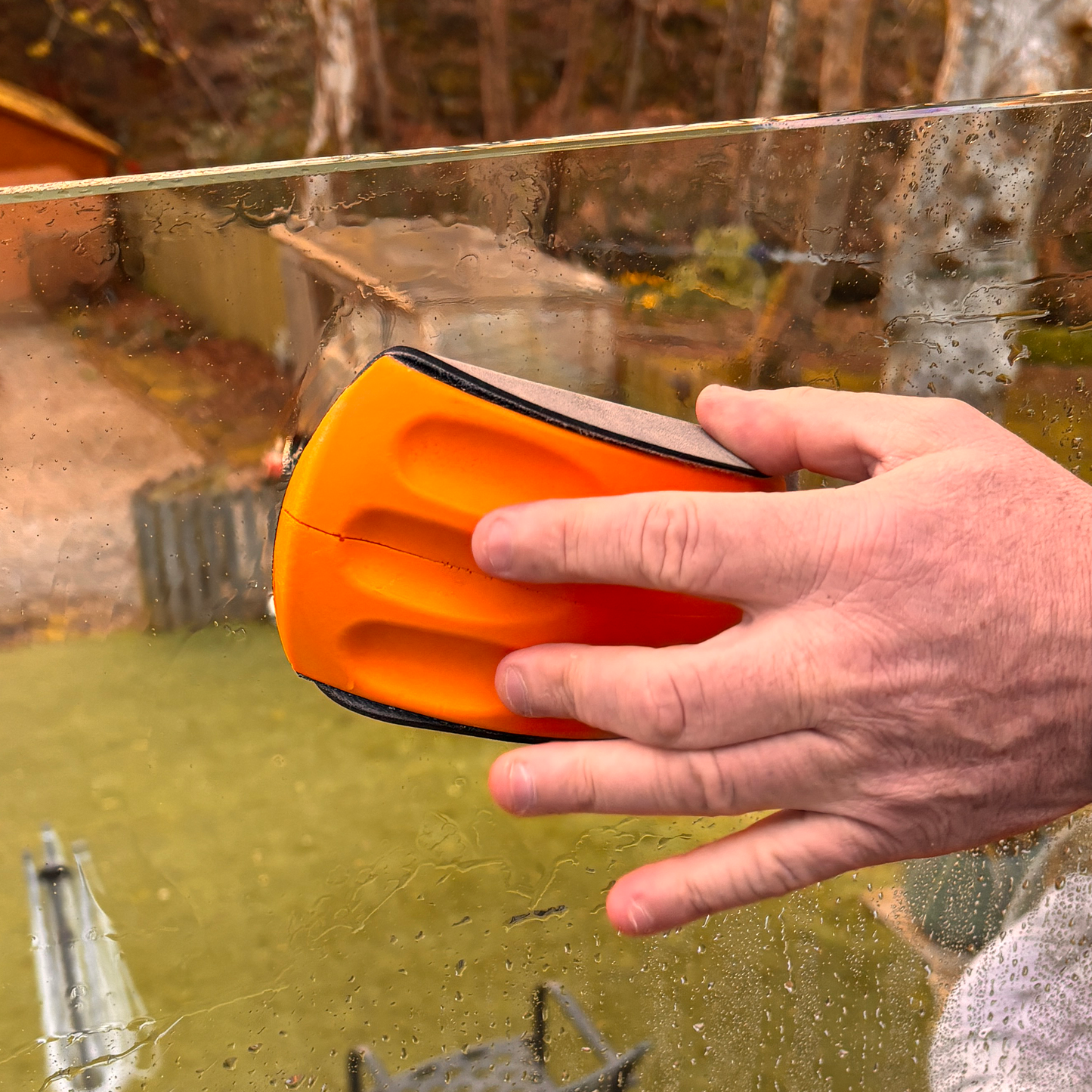 Glass Cleaning Hand Pad 150 mm Dual‑Sided Split Design with Velcro Backing