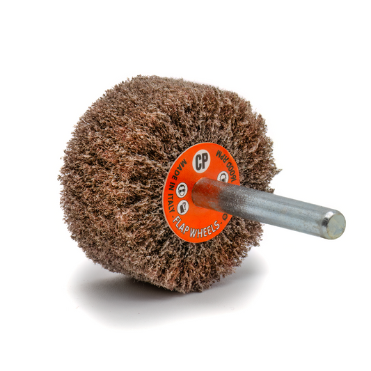 ⁠Fleece Flap Wheel 6mm Steel Shaft - 3M CP Fine (40x20x6mm) - Pack of 10