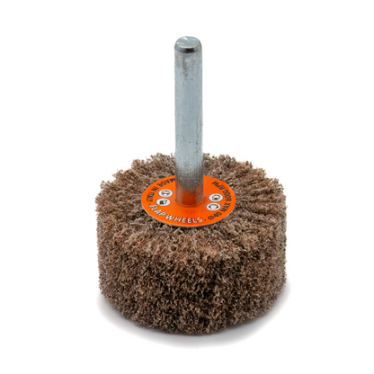 ⁠Fleece Flap Wheel 6mm Steel Shaft - 3M CP Fine (40x20x6mm) - Pack of 10
