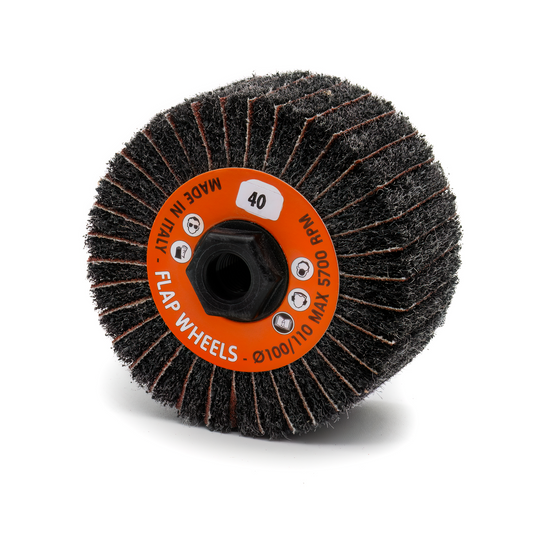 Interleaved Fleece Sanding Wheel – Silicon Carbide Medium 40 Grit (100x50mm M14) - Pack of 2