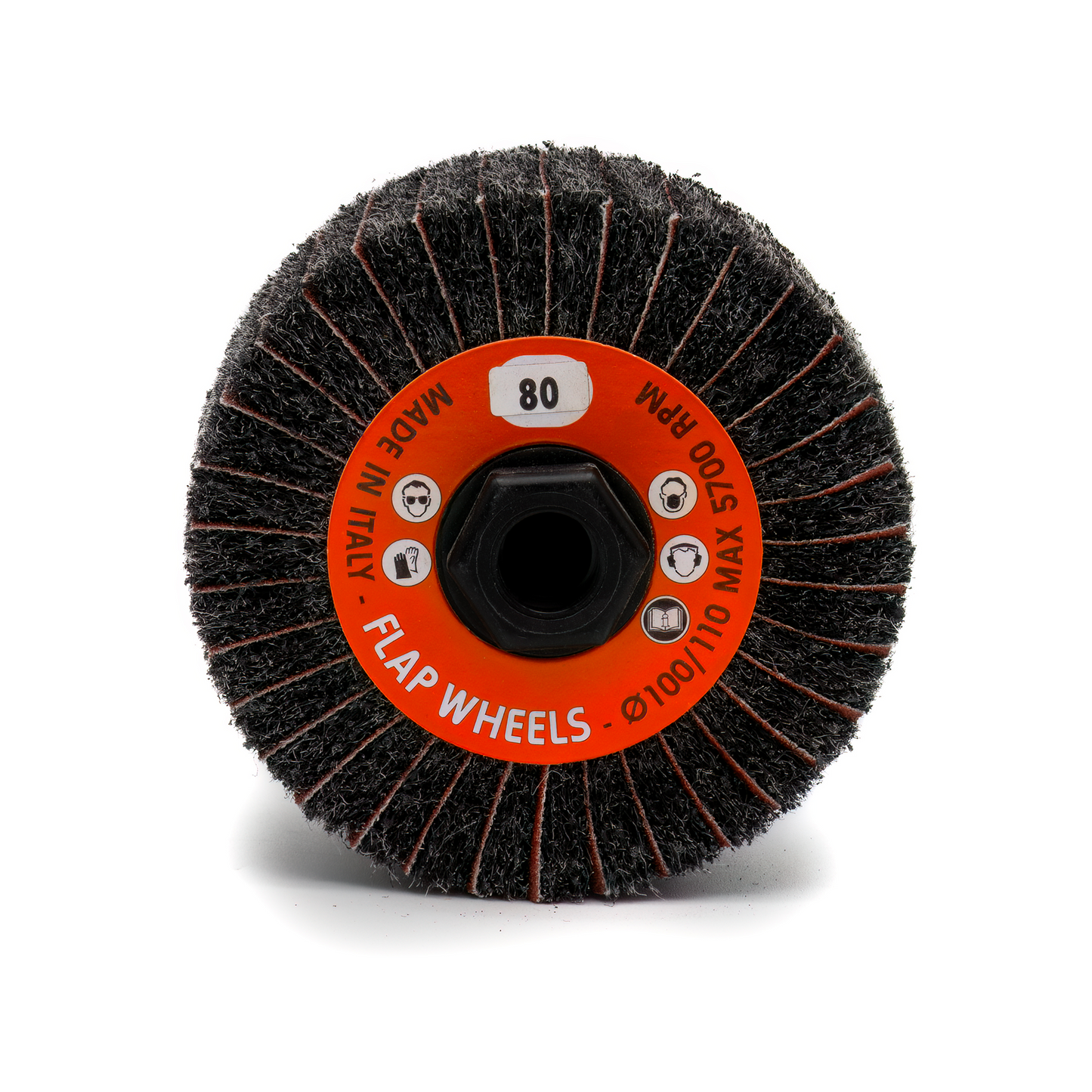 Interleaved Fleece Sanding Wheel – Silicon Carbide Medium 80 Grit (100x50mm M14) - Pack of 2