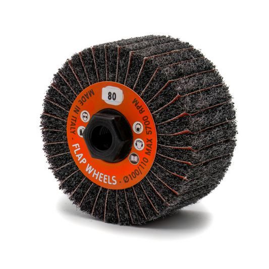 Interleaved Fleece Sanding Wheel – Silicon Carbide Medium 80 Grit (100x50mm M14) - Pack of 2