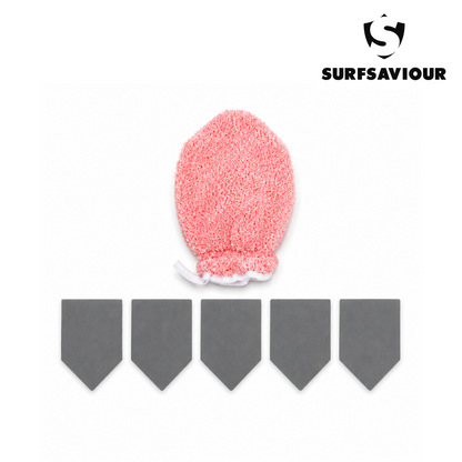 SurfSaviour Chemical-Free Microfiber Cleaning Glove Kit - 5 Corner Pads