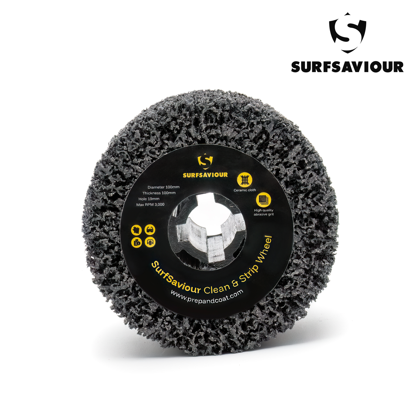 SurfSaviour Clean & Strip Wheel - 40 Grit - 100x100x19mm - Pack of 2
