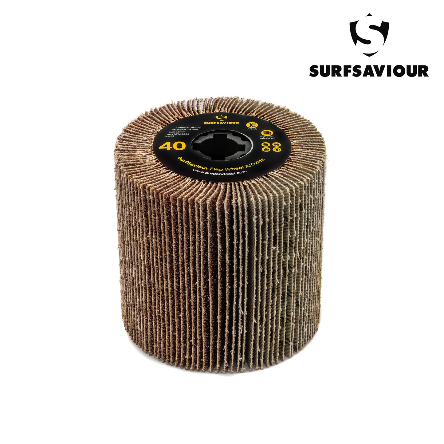 SurfSaviour Flap Wheel A/Oxide - 40 Grit - 100x100x19mm - Pack of 2