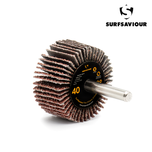SurfSaviour Flap Wheel With Shaft - 40 Grit - 40x20x6mm - Pack of 2