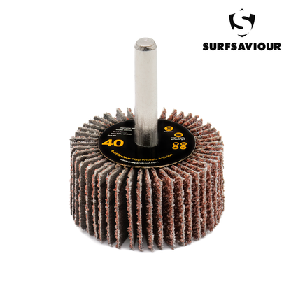 SurfSaviour Flap Wheel With Shaft - 40 Grit - 40x20x6mm - Pack of 2