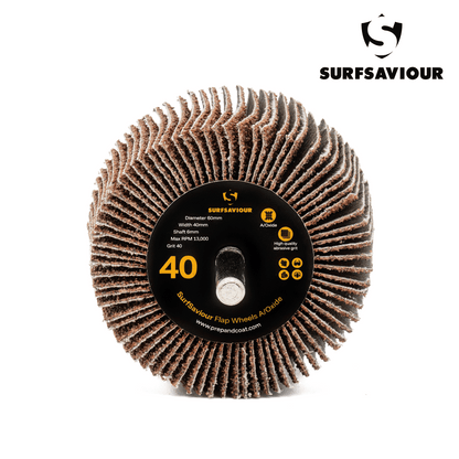 SurfSaviour Flap Wheel With Shaft - 40 Grit - 60x40x6mm - Pack of 2