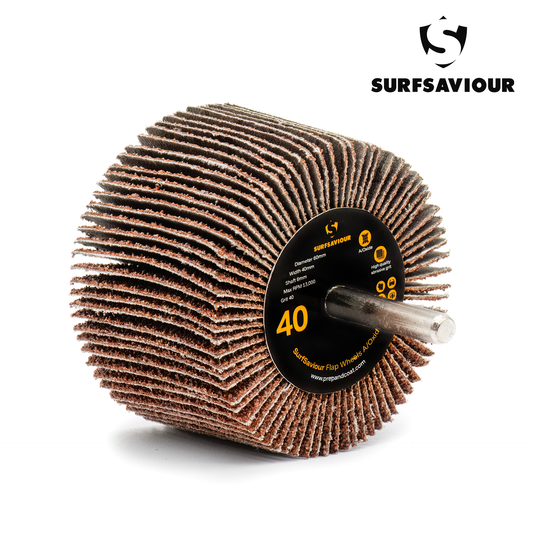SurfSaviour Flap Wheel With Shaft - 40 Grit - 60x40x6mm - Pack of 2
