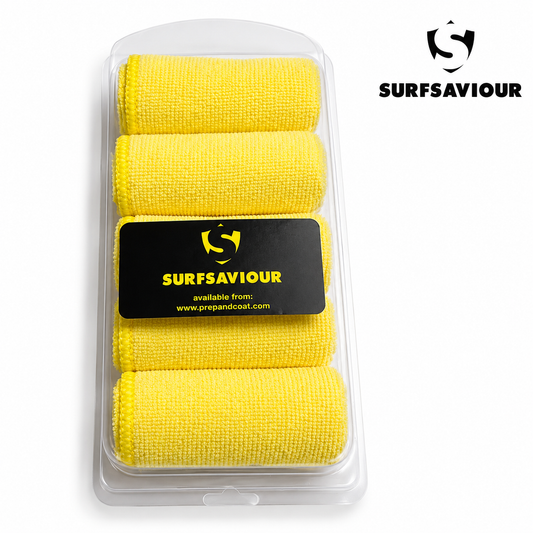 SurfSaviour Microfibre Cloths 40 x 40cm – Yellow - Pack of 5