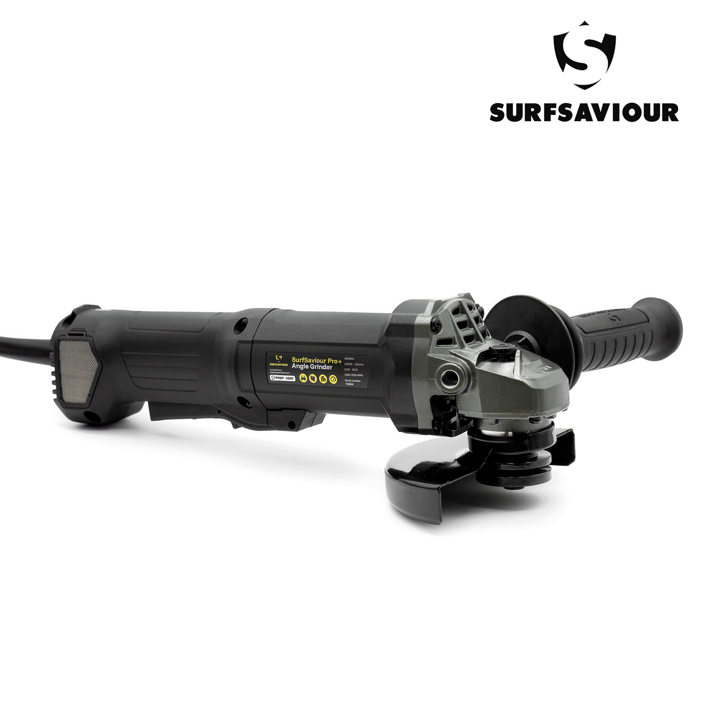 SurfSaviour Pro+ Angle Grinder 125m. 110V. 1500W w/ brushless motor and anti-vibration handle.
