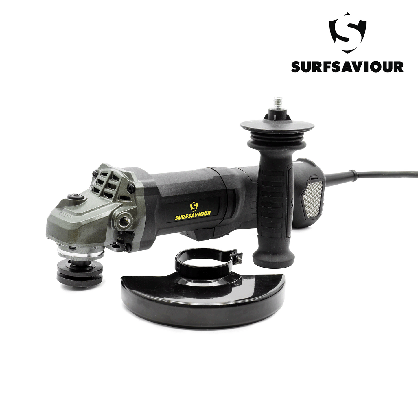 SurfSaviour Pro+ Angle Grinder 125m. 110V. 1500W w/ brushless motor and anti-vibration handle.