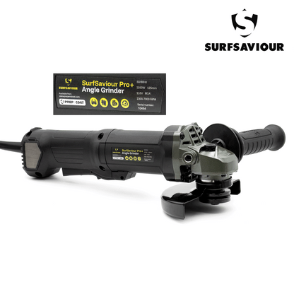 SurfSaviour Pro+ Angle Grinder 125m. 110V. 1500W w/ brushless motor and anti-vibration handle.