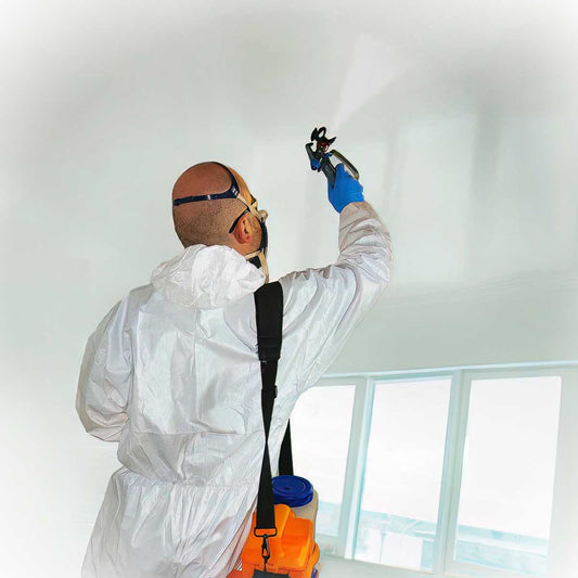 Cordless Airless Sprayer painting a ceiling