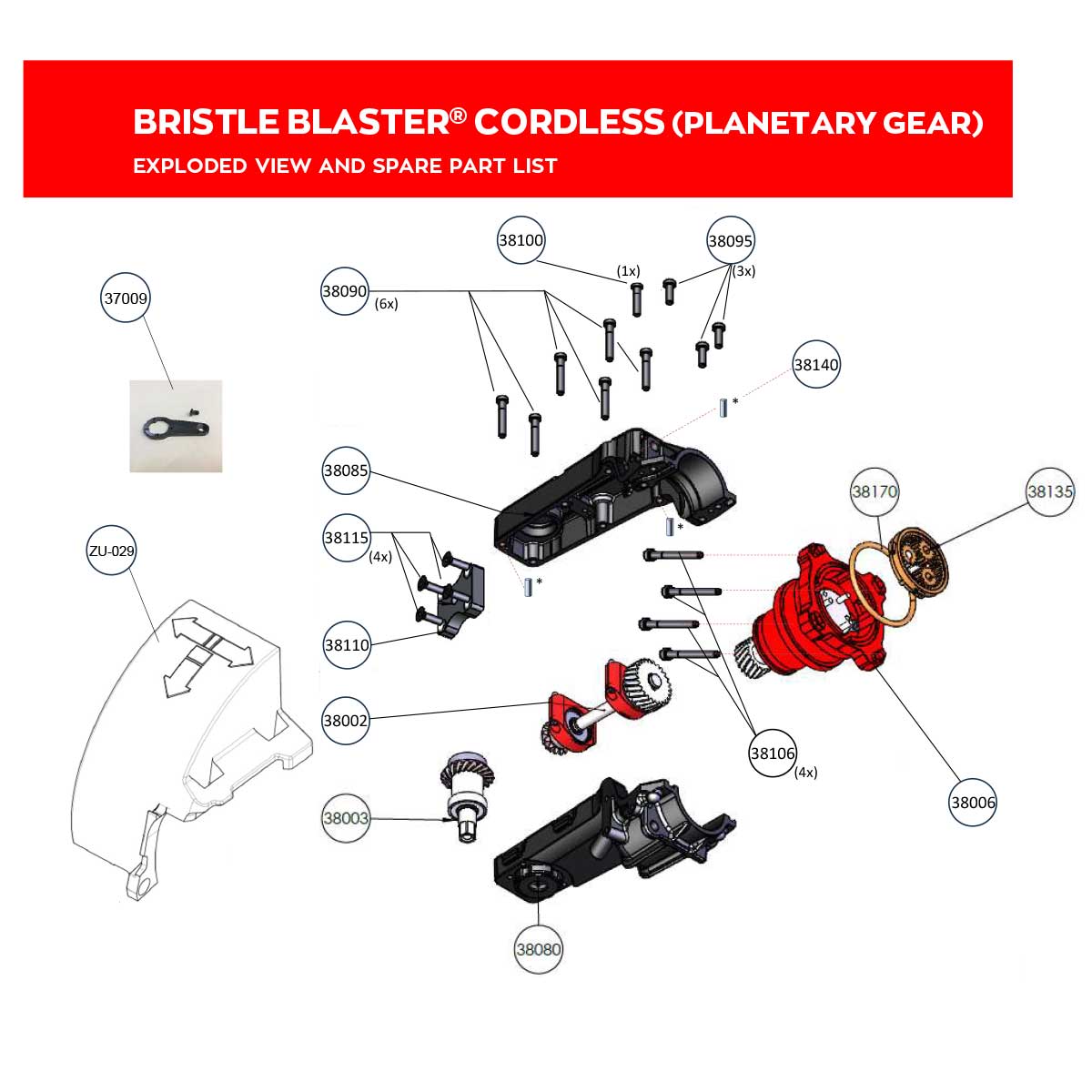 bristle blaster cordless exploded diagram parts list