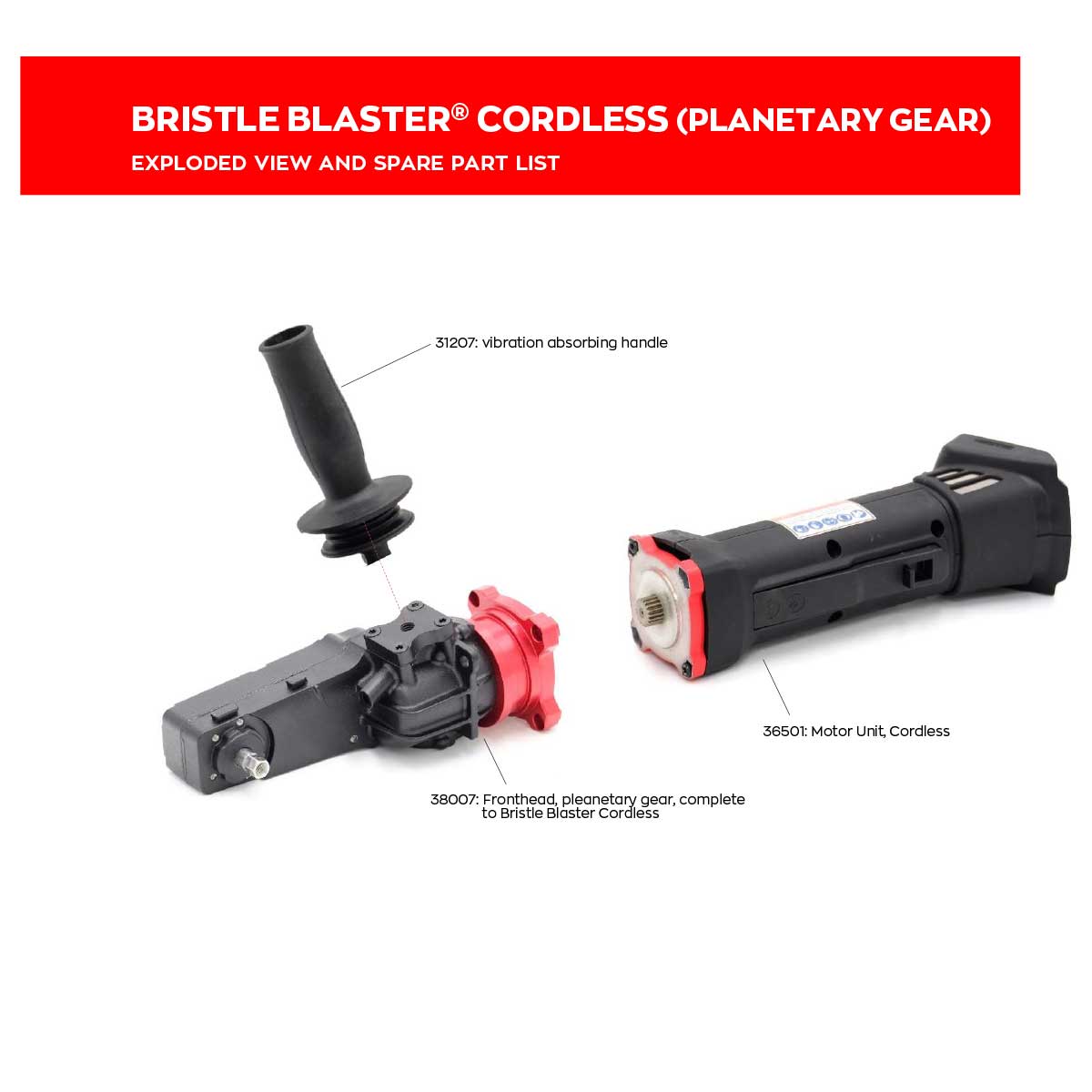 bristle blaster cordless exploded diagram main unit