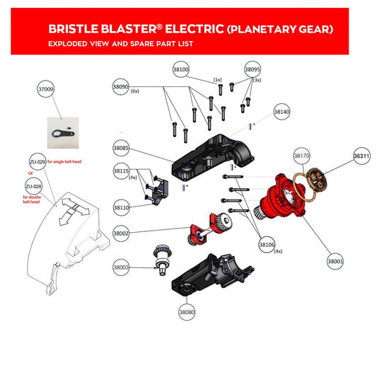 bristle blaster electric exploded diagram of spare parts