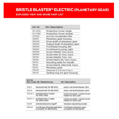 bristle blaster electric exploded diagram part codes list