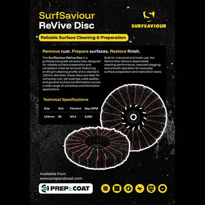 SurfSaviour ReVive дискісі 125мм - 80 Грит (5 даналық қорап)