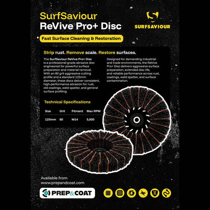 SurfSaviour ReVive Pro+ Disc 125 mm 80 Grit. Surface Prep & Cleaning Discs. Pack of 5