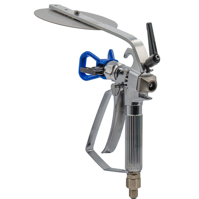 spray saviour top hat with chrome gun for airless sprayer product image facing away